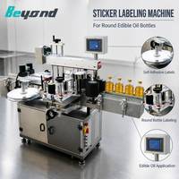 Machine d'étiquetage automatique de bouteilles rondes pour l'emballage d'huiles comestibles et de produits de cuisson 6000BPH