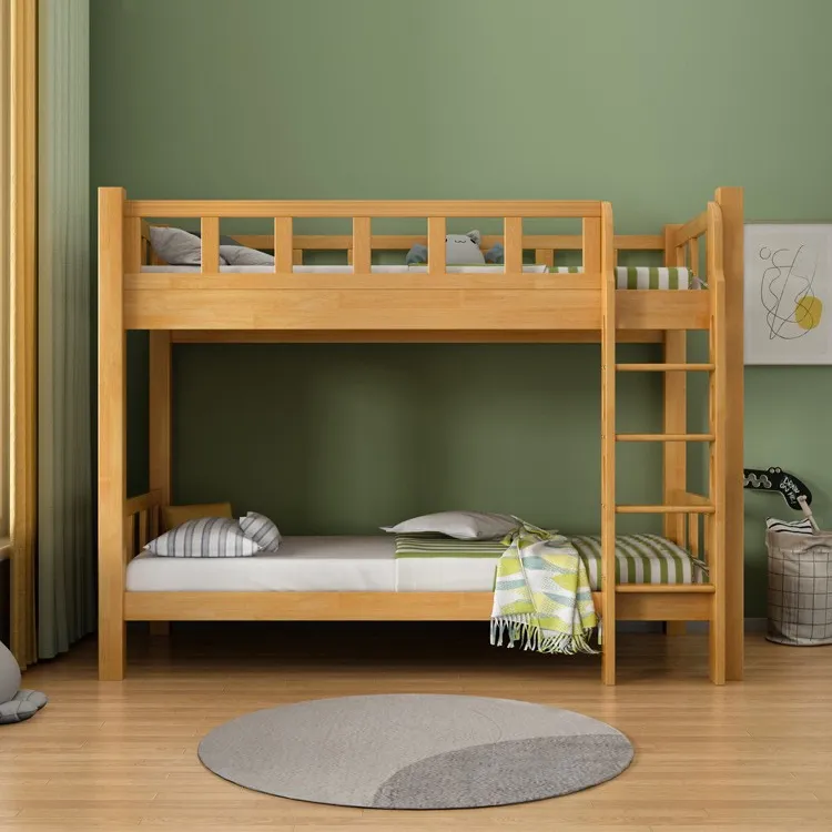 Cama dupla de madeira para crianças, cama de jardim de infância durável de alta qualidade