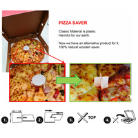 Économiseur de boîte de table à pizza en bois dégradable personnalisable avec trépied jetable pour la maison ou le restaurant