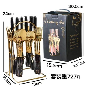 2025 Western Food Nordic Style Cutlery <b>Set</b> Stainless Steel 24 Piece <b>Set</b> Rack Ceramic Handle Knife Fork Spoon Gift Box <b>Set</b> - Product Image 6