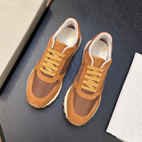 Sneakers rétro en toile et daim de luxe pour hommes, style Old Money, lacets, chaussures de course décontractées