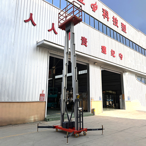 Plataforma Elevadora Hidráulica de Doble Mástil de Aleación de Aluminio de 4m-16m, Elevador Móvil para una Persona - Product Image 1