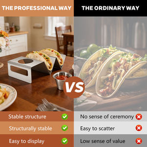 Portatacos Classico in Acciaio Inox Lucidato, Novità 2026, Stile Vassoio, Adatto per Forno, Lavastoviglie e Griglia - Product Image 6