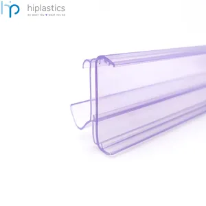 Hiplastics Popular PVC Clear Price Label Holder Strip Data Strip Plastic Name Price Tag Holder for Shelves