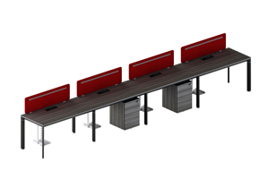Vente en gros de meubles commerciaux au design moderne cloisons de poste de travail pour ordinateur table de personnel de bureau pour 4 personnes bureau - Product Image 5