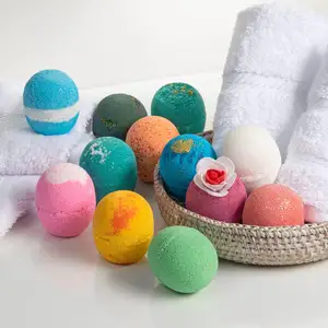 Skymoving New Custom Skin Spa Bubble Bath Bomb Balls Set Essential Oil Boming Bath Fizzies Natural Shower Bathbombs For Gift