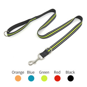 Laisse pour chien en nylon réfléchissant, fermoir en métal, rayures noires, style simple, laisses pour animaux de compagnie, laisses pour chien avec nylon réfléchissant - Product Image 4