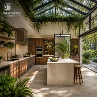 Armoire murale de cuisine sur mesure à panneaux épaissis et robustes, assemblage complet pour grands projets de construction de villas