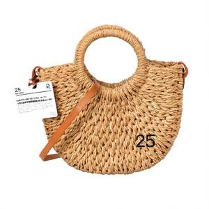 Sac en papier tissé semi-circulaire Angelina Small 26x23x6cm, sac à bandoulière, cadeau promotionnel - Product Image 1