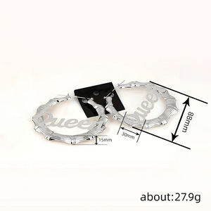 Orecchini Oversize Stile Bambù per Donne, Design Audace, Accessori per Orecchie da Indossare Quotidianamente - Product Image 4