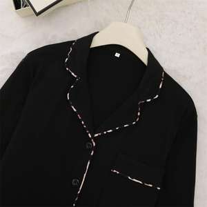 Setelan piyama lengan panjang <span class=keywords><strong>2</strong></span> potong, setelan pakaian tidur wanita nyaman, lengan panjang, desainer - Product Image 6