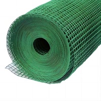 Usine directe 1/2 pouces de rouleaux de treillis métallique soudé enduit de PVC vert tissu de quincaillerie de haute qualité