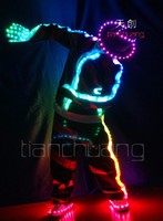 Costume de veste MJ LED contrôlée sans fil DMX, costume de danse hip hop, Michael Jackson allume les vêtements de costume