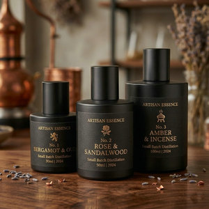 ขวดน้ำหอมสีดำขนาด 30 มล. 50 มล. 100 มล. พร้อมกล่องกระดาษทรงกระบอก บรรจุภัณฑ์น้ำหอมสุดหรู ชุดเครื่องสำอางแบบกำหนดเอง - Product Image 2