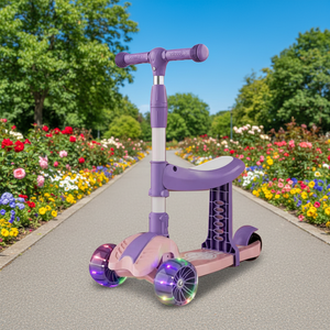 Baby Product Toys Children's Electronic <b>Scooter</b> Digital Display Light 3 Wheels Foldable <b>Seat</b> Height Adjustable for Kids Toddlers - Product Image 5