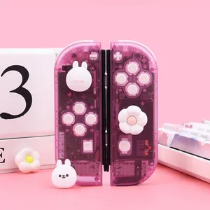 Pour Nintend Switch <span class=keywords><strong>Ledo</strong></span>/Lite/Joy-con Thumbstick Case Cute Rabbit Flower Cameo Silicone Soft Thumb Stick Grip Cap Joystick Cover - Product Image 2