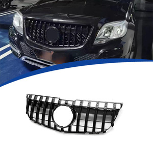 กระจังหน้า Mercedes-Benz X204 สีดำทั้งหมด พร้อมแถบแนวตั้งสีเงิน วัสดุ ABS สำหรับ GLK-Class GT Trim ปี 2013-2015 - Product Image 3