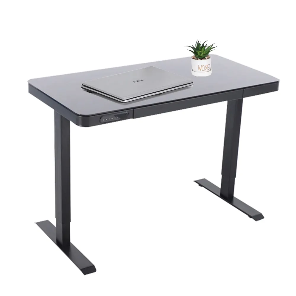 Professional Newly Developed Office Furniture Adjustable Height Glass Computer Desk
