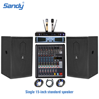 Haut-parleurs de karaoké Sandy Audio Professional 15 pouces avec woofer néodyme, puissance de pointe 400W/1600W, enceinte en contreplaqué de bouleau, son large bande