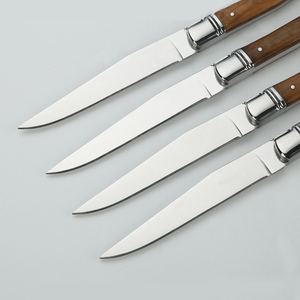<span class=keywords><strong>Couteau</strong></span> à <span class=keywords><strong>steak</strong></span> dentelé de luxe <span class=keywords><strong>Laguiole</strong></span>, 5 pouces, acier inoxydable, écologique, passe au lave-vaisselle, design moderne classique, olive - Product Image 4