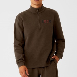 Logotipo personalizado <span class=keywords><strong>1</strong></span>/4 cremallera manga larga Top Fitness atletismo gimnasio desgaste correr entrenamiento medio cuarto Zip Jumper tripulación hombres - Product Image 1