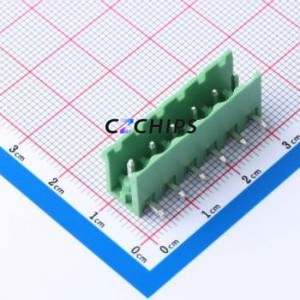 DB2ER-5.0-6P-GN Plug-in Terminal Block P=5mm Connector Board-to-Board / Socket - Open 1x6P 5mm Green - Product Image 1