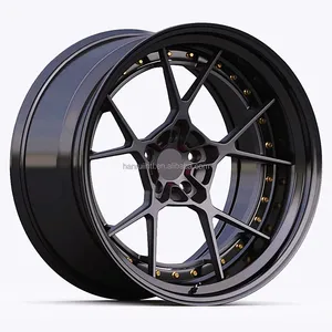 Ruedas forjadas cóncavas negras brillantes 5X130 de 2 piezas ruedas de 19 20 21 pulgadas para Porsche 911 GT4 Cayenne