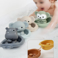 Ensemble de jouets de bain pour bébé avec logo personnalisé, jouets Montessori pour enfants, jouets de bain éducatifs pour tout-petits, jouets de bain en forme de bateau pour enfants, jeux de rôle animaux
