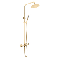 SANIPRO Ensemble de douche encastré de style européen avec mitigeur rond en laiton et pommeau de douche supérieur en acier inoxydable