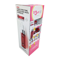 Magasin de gros, plancher ondulé pop-up plv, produit cosmétique, étagère à papier, présentoir de maquillage, carton pour les magasins de détail en carton