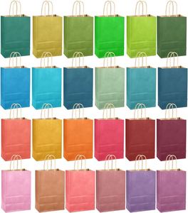 Wholesale Recyclable Kraft Paper Shopping Bag Hand Length Handle Custom Flexographic Printing <b>Ribbon</b> Option for Promotion - Product Image 2