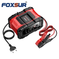 Chargeur de batterie intelligent portable FOXSUR FPT-200 12V 24V 20A 7 étapes avec écran LED pour moto, camion, bateau, électrique 300W