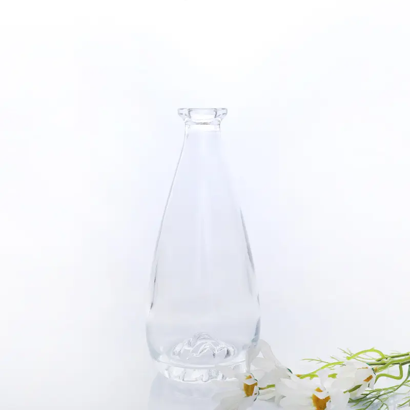 Transparent Crystal Big Belly Borosilicate Ice Wine Champagne Glass Bottle 500ml Sample Available Custom Synthetic Cork