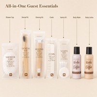 Kit d'articles de toilette jetables pour hôtels, emballage en papier ciré imperméable, pour chambres d'hôtes