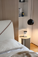 Lit en cuir à plateforme dernier design rembourré cadre de lit de luxe européen king size nouveau design ensembles de chambre à coucher