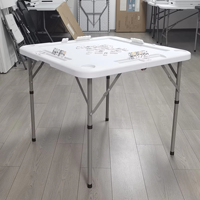 Table et chaises de mahjong pliantes légères et portables, en plastique alvéolé triangulaire, modernes, réglables en hauteur, pour extérieur HM