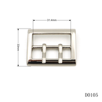 Boucle de ceinture à double barre centrale de 30 mm en alliage de zinc, réglable, avec broche métallique, fourniture OEM pour la quincaillerie de vêtements et sacs
