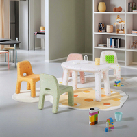 Ensemble table et chaises en plastique pour enfants bureau d'étude pour enfants pour garderie maternelle mobilier scolaire à domicile