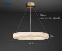 Lustre en marbre naturel en forme de cercle, design moderne en albâtre, design minimaliste pour salle à manger, salon, restaurant