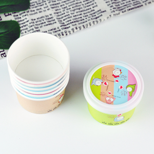 บรรจุภัณฑ์ไอศกรีมแบบถ้วยกระดาษพร้อมฝาปิด สำหรับใส่ซุปหรือไอศกรีม ขนาดพินท์  สามารถนำไปย่อยสลายได้  ผลิตตามสั่ง  ได้รับการรับรองมาตรฐานสำหรับอาหาร - Product Image 6