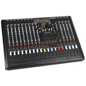 Professional 14 Channel Audio Mixer Digital DJ Controller Sound Mixing Console with 99 DSP Effect,9 band EQ,Bluetooth for DJ