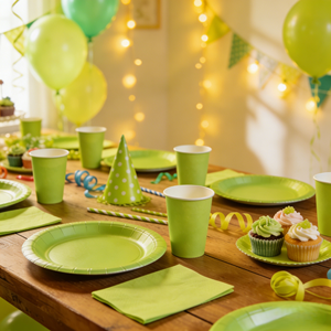 DAMAI - Vajilla de Papel de Color Sólido para Fiestas, Juego de Vajilla Desechable de Color Liso, Platos de 7 y 9 Pulgadas, Vasos de Papel, Servilletas - Product Image 1