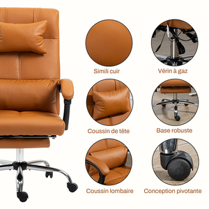 Chaise de bureau moderne pour massage, polyvalente, chaise d'ordinateur à domicile, chaise de gaming avec accoudoirs réglables, chaise de direction, confort d'assise optimal - Product Image 6