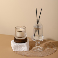 Bominghan Niche Bougie aromatique en bois et rotin, base en bois, parfum océanique Baigey, cire de soja, boîte cadeau, ensemble souvenir