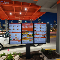 Écran LCD haute luminosité 3000 nits pour affichage numérique en drive-thru, signalisation numérique DOOH, panneau de menu IP65 pour QSR, écran extérieur résistant aux intempéries
