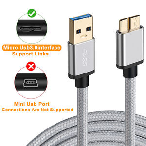Cable USB 3.0 a Micro USB LUNG KAY de 1.5M (5 pies) con Carcasa Metálica, 5Gbps, para Disco Duro Externo HDD - Product Image 2