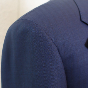 MTM Super 160'S <span class=keywords><strong>Costume</strong></span> rayé bleu marine 100% en laine pour hommes <span class=keywords><strong>Costume</strong></span> sur mesure <span class=keywords><strong>de</strong></span> <span class=keywords><strong>style</strong></span> italien pour boutique <span class=keywords><strong>de</strong></span> couture Napels Shoulder Suit - Product Image 4