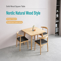Ensemble de table à manger carrée de luxe en bois massif moderne pour cuisine et appartement, mobilier de maison durable et écologique