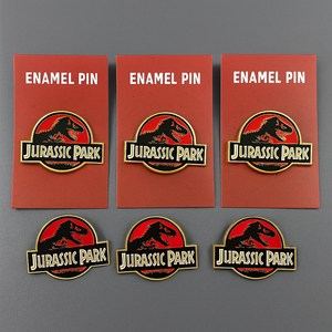 Fabricant en gros émail dur doux personnalisé <span class=keywords><strong>Jurassic</strong></span> Park <span class=keywords><strong>World</strong></span> épingle en émail logo épingles badges broches avec cartes arrière - Product Image 4