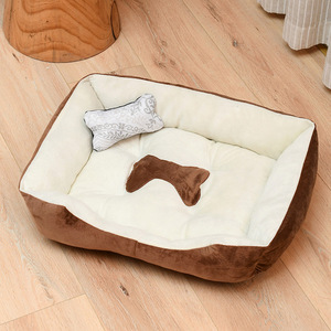 Lujo 60*45*15cm mascota perro sofá cama rectángulo lavable invierno cama suave para todas las estaciones patrón sólido cómodo sofá calmante - Product Image 4